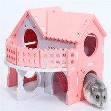 Load image into Gallery viewer, Cute Small Animal Cages Rabbit Hamster House Single-Double Layer Skateboard Spinning Wheel Hamster Gerbil Mouse Pet Cage House
